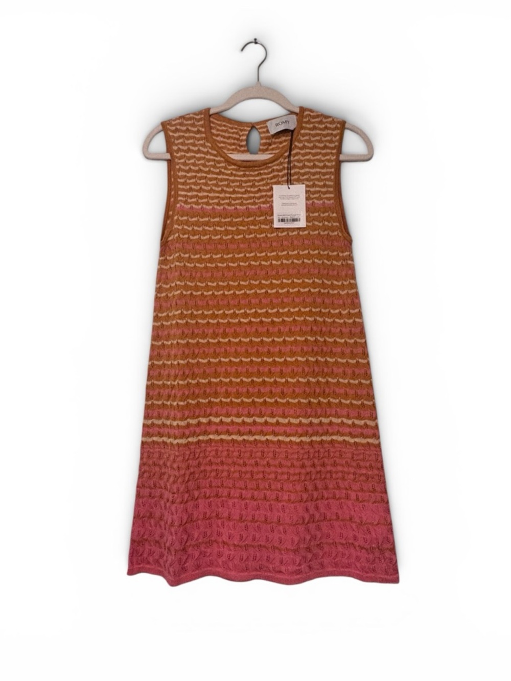 Romy The Brand Havana Mini Dress Orange Stripe XS NWT